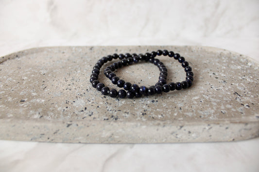 Blauwe Goudsteen Armband (6mm)