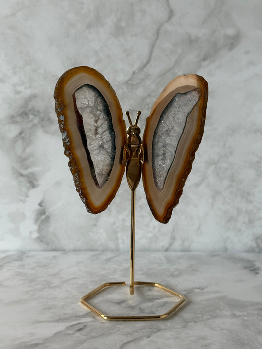 Agaat Vlinder op pin (uniek item!)