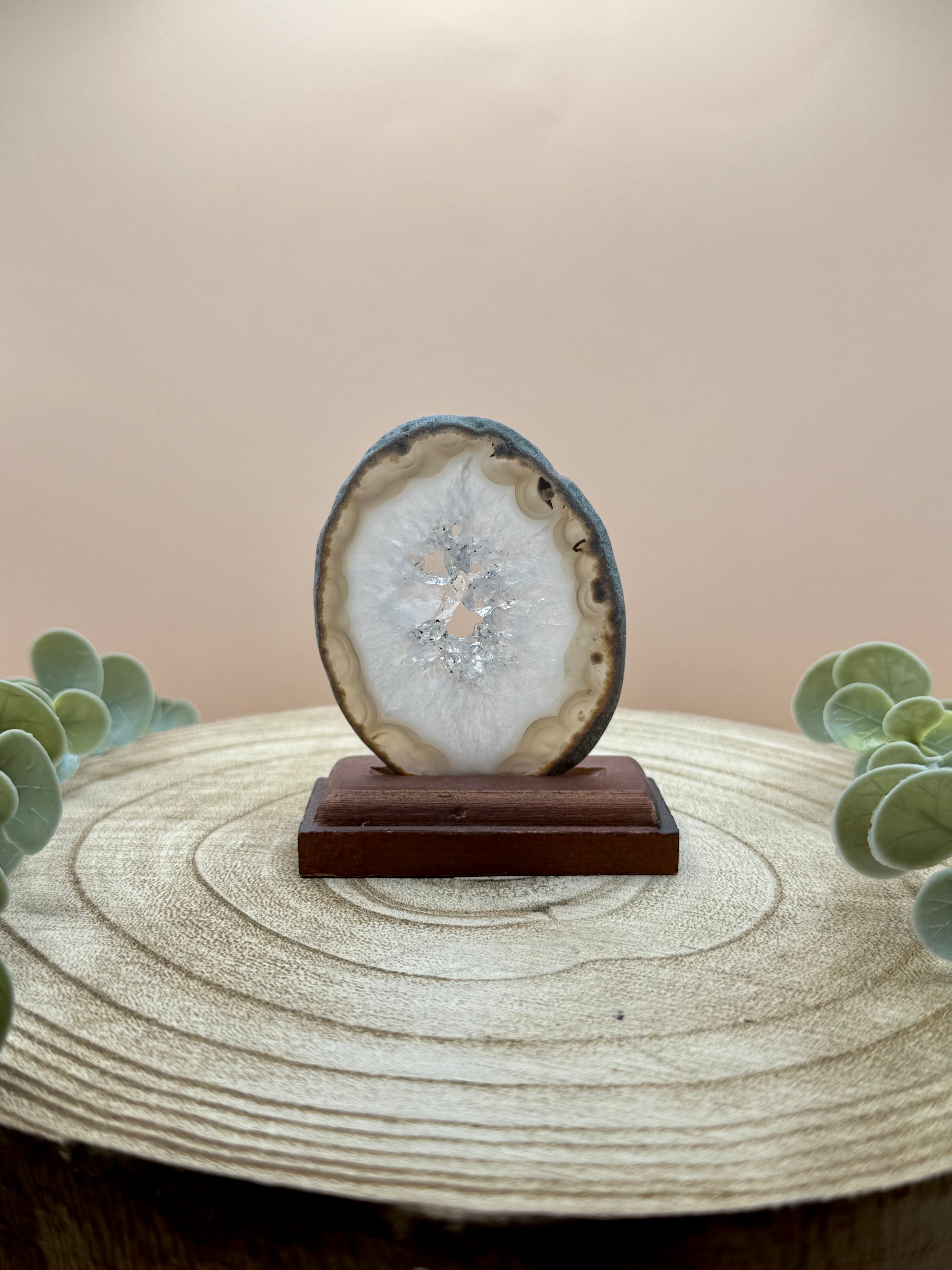 Agaat schijf in standaard